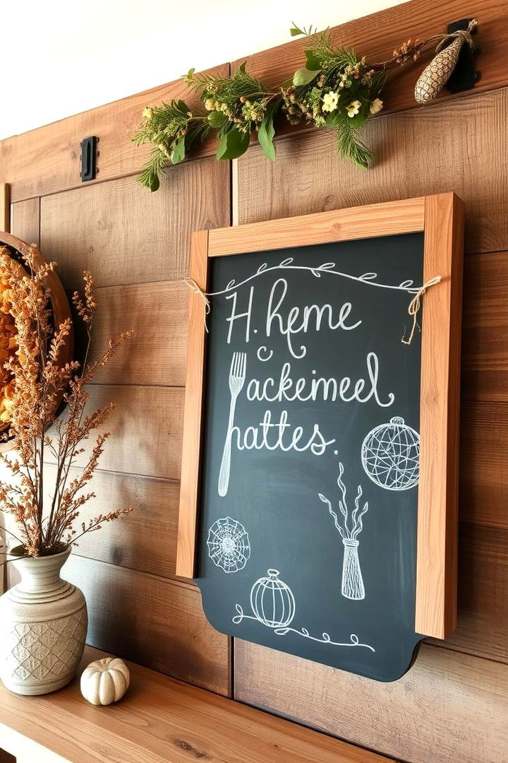 Chalkboard Sign Personal Touch - 22 Farmhouse Entryway Ideas