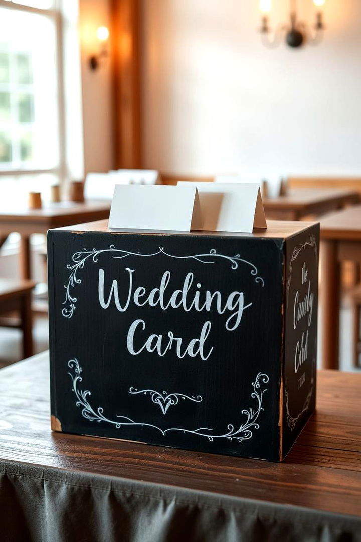 Chalkboard Styled Wedding Card Box - 22 Wedding Card Box Ideas