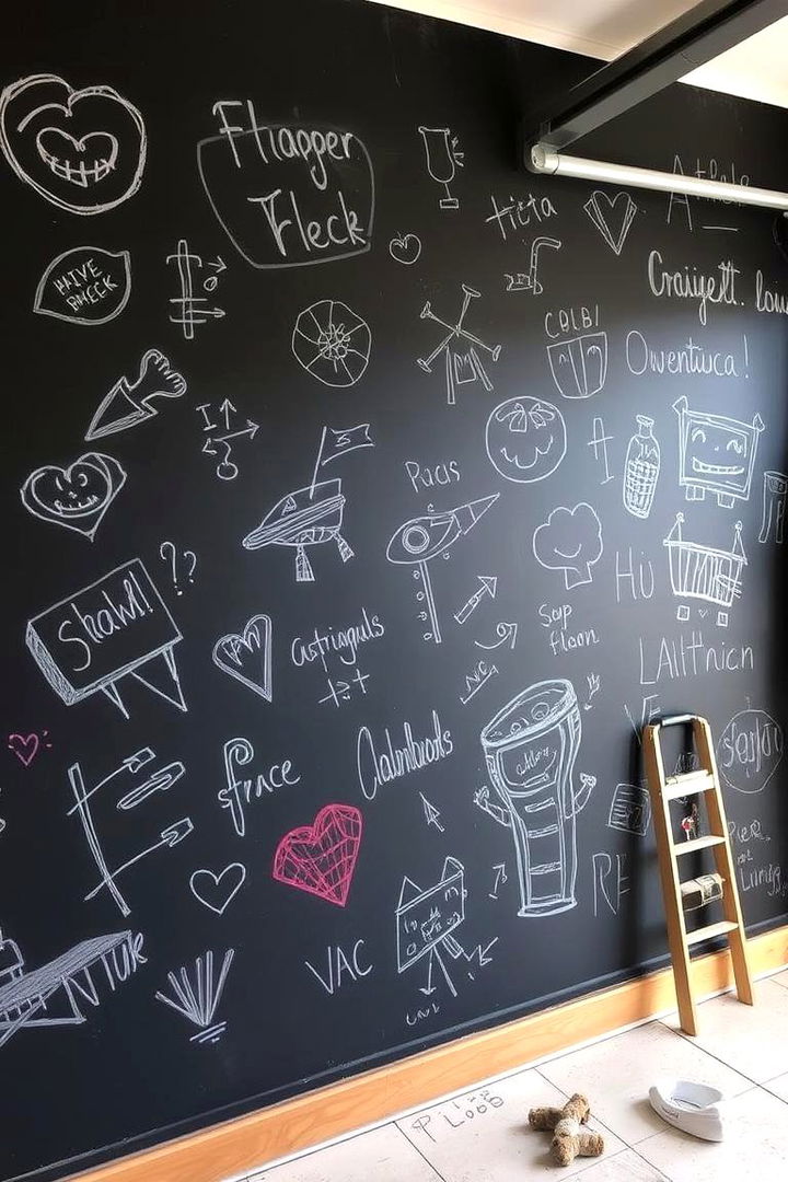 Chalkboard Wall Creativity - 22 Garage Wall Paint Ideas