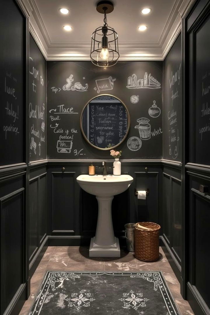 Chalkboard Wall Panels for Functional Creativity - 22 Bathroom Wall Paneling Ideas