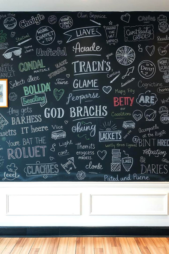 Chalkboard Wall for Creativity - 22 Blank Wall Ideas