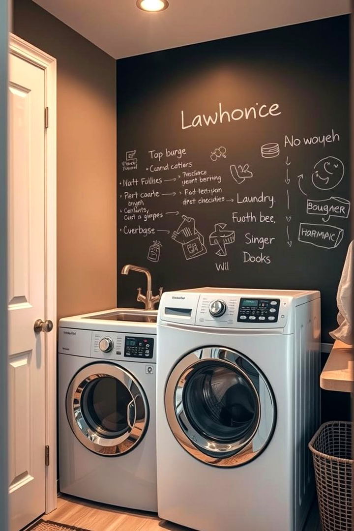 Chalkboard Walls for Organization - 22 Small Laundry Room Ideas With a Top Load Washing Machine