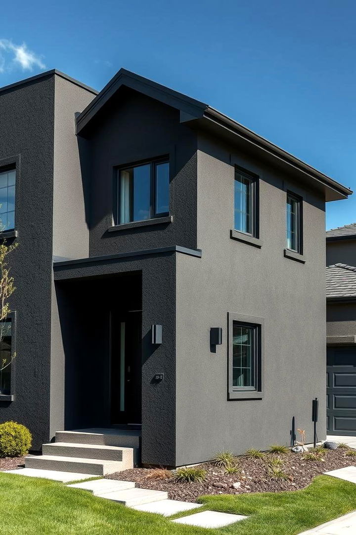 Charcoal Grey Sophistication - 22 Stucco Colors for Home Exteriors