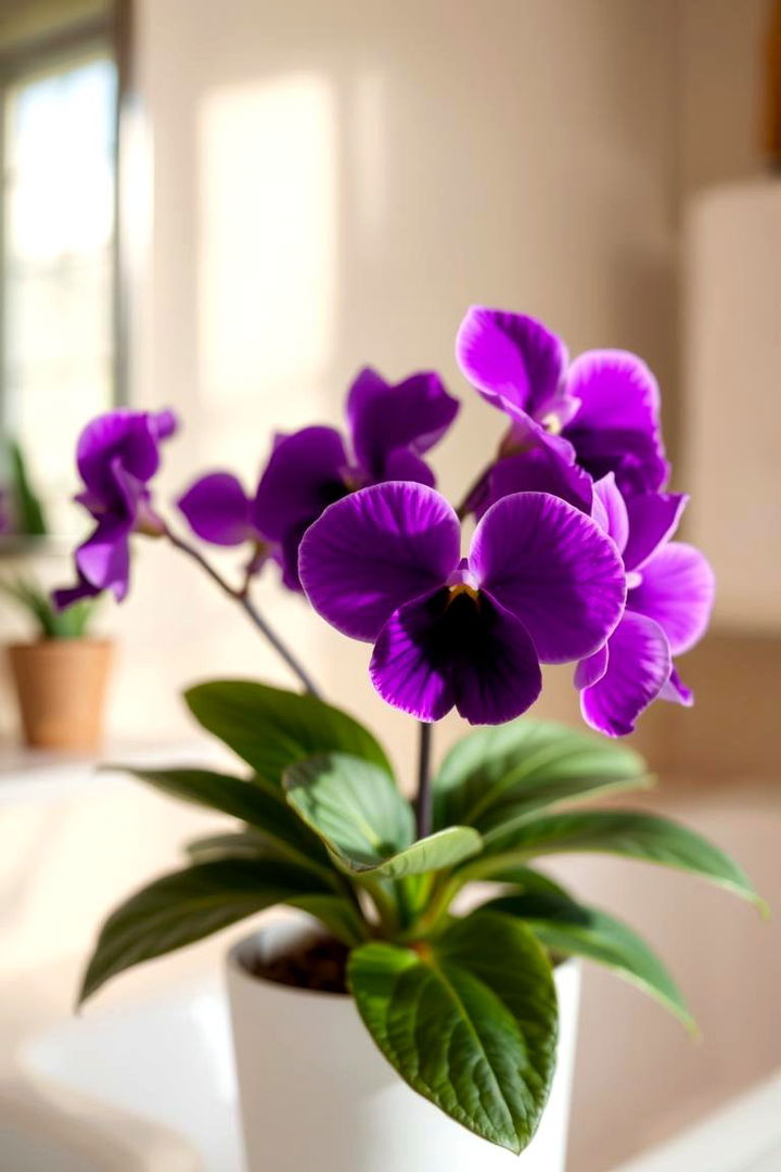Charming African Violet - 22 Best Plants for Bathroom