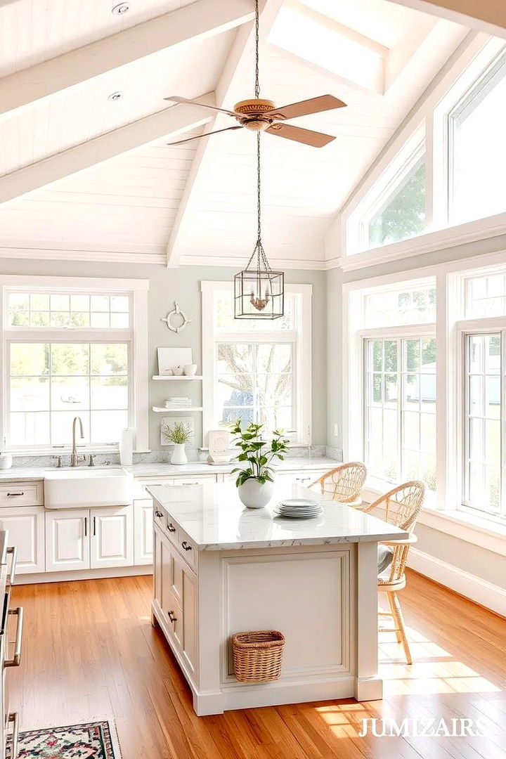 Charming Coastal Sunroom Kitchen - 22 Sunroom Kitchen Ideas