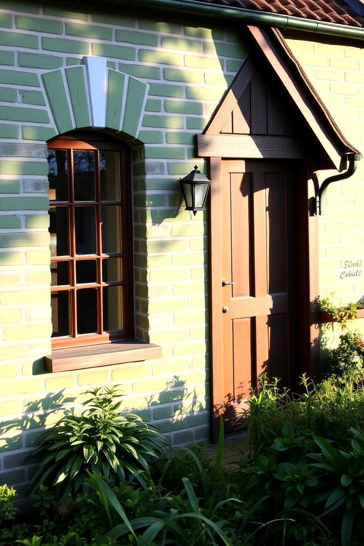 Charming Cottage Style Brick Exteriors - 22 Green Brick Exterior Home Ideas