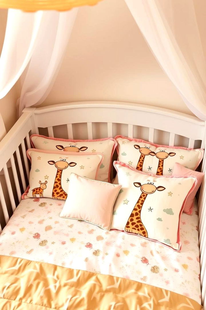 Charming Giraffe Bedding and Pillows - 22 Giraffe Nursery Ideas