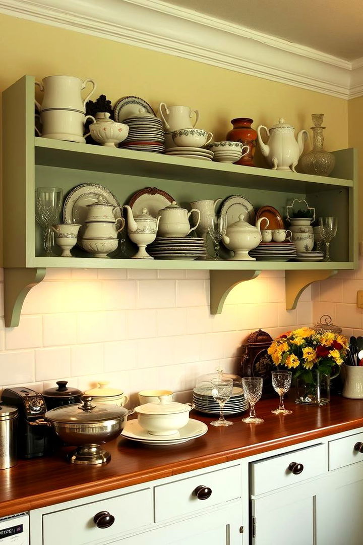 Charming Open Shelving - 22 Victorian Kitchen Ideas