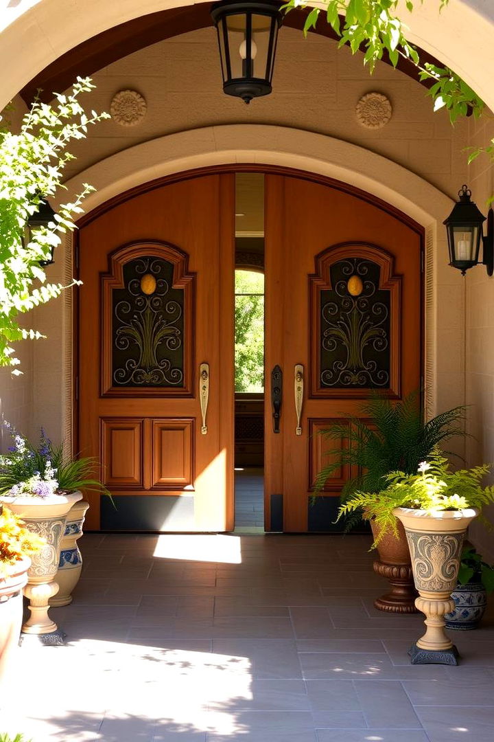 Charming Outdoor Accents - 22 Spanish Style Front Door Ideas