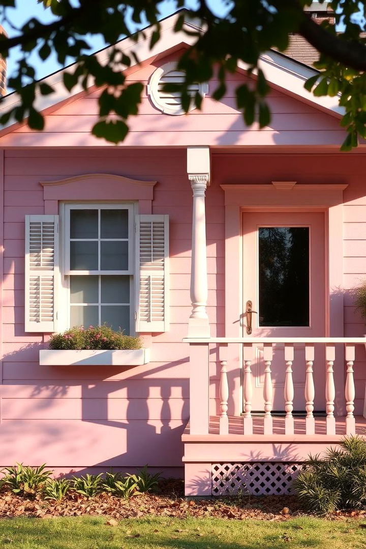Charming Pink Bungalow - 22 Pink House Exterior Ideas