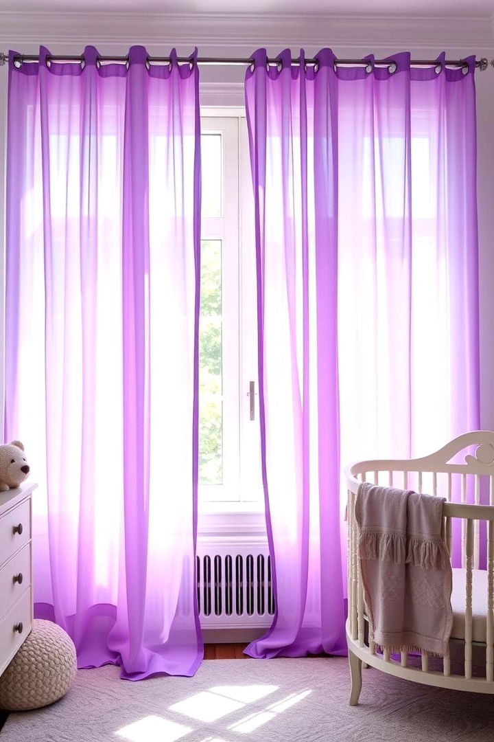 Charming Purple Curtains - 22 Purple Nursery Ideas