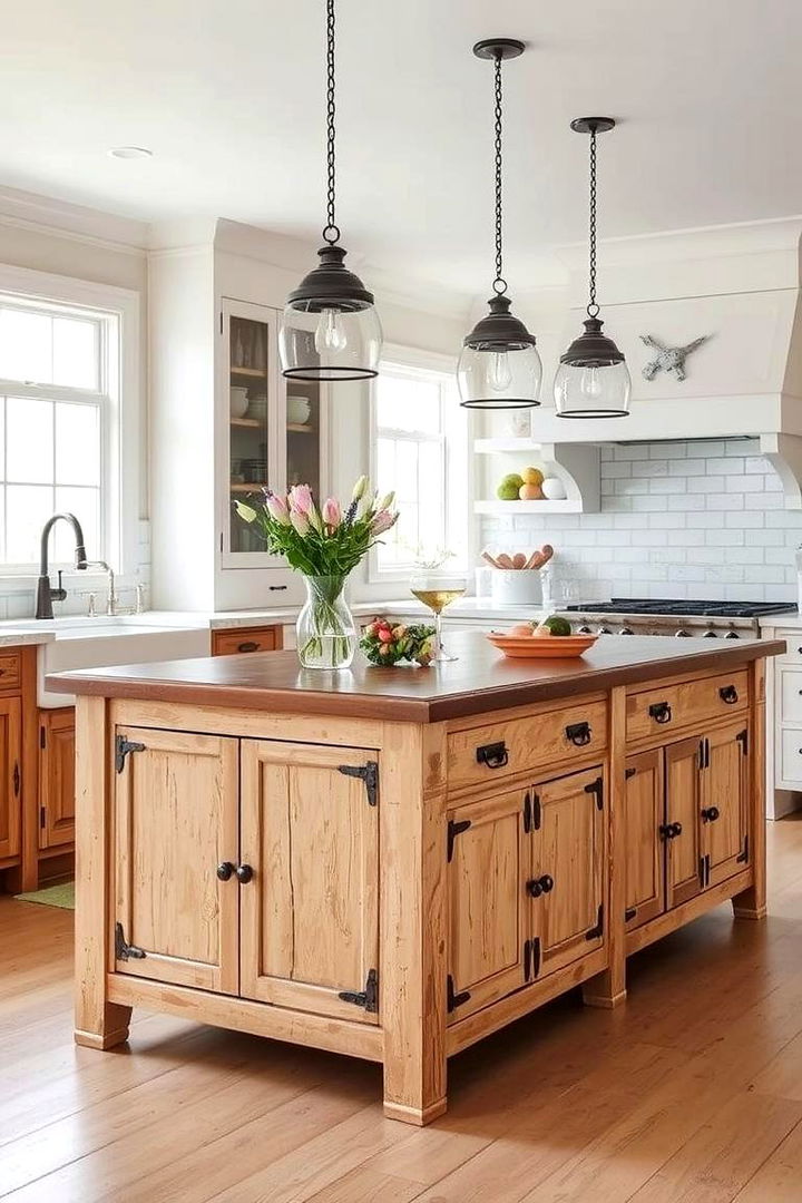 Charming Vintage Touch - 22 Farmhouse Kitchen Island Ideas