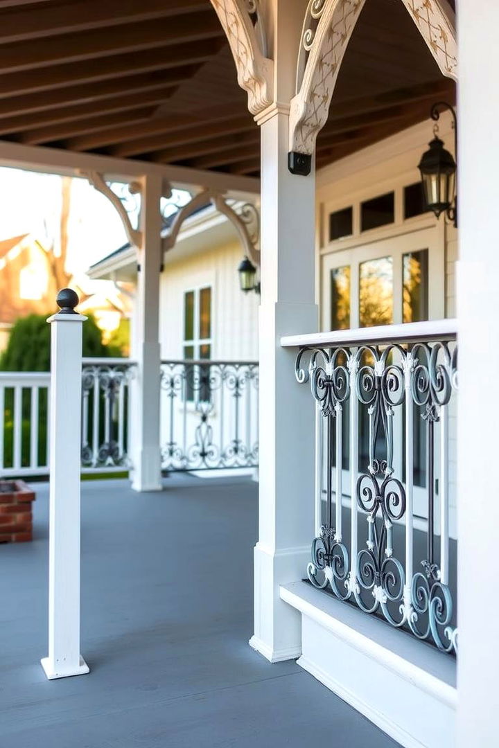 Charming Wrought Iron Accents - 22 Farmhouse Porch Ideas