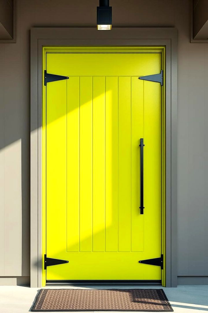 Chartreuse Accent - 22 Green Front Door Ideas