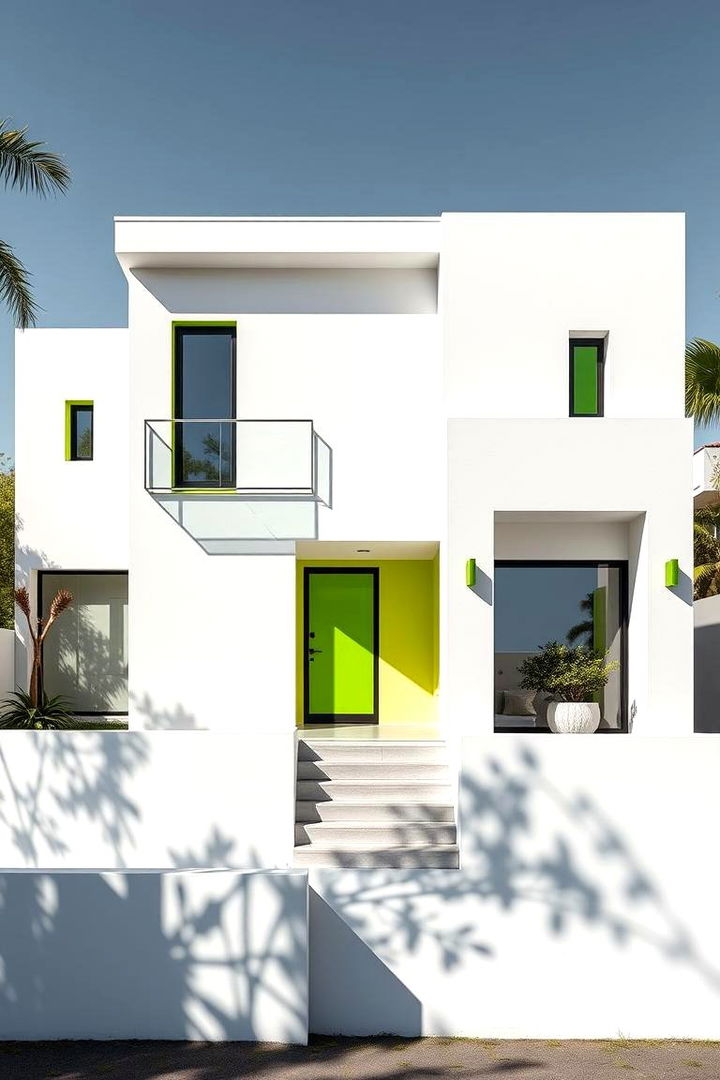 Chartreuse Contemporary - 22 Green Exterior House Paint Ideas