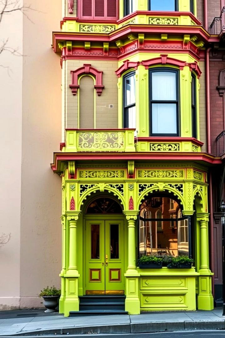 Chartreuse Victorian Accent - 22 Green Victorian House Colors