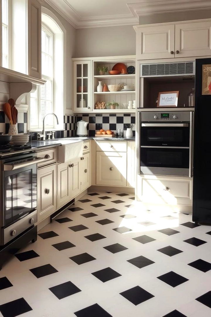 Checkerboard Classics - 22 Linoleum Kitchen Flooring Ideas