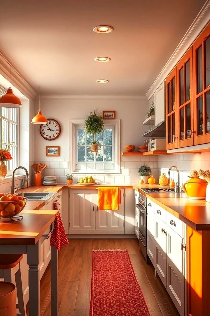 Cheerful Orange Details - 22 Colorful Kitchen Ideas