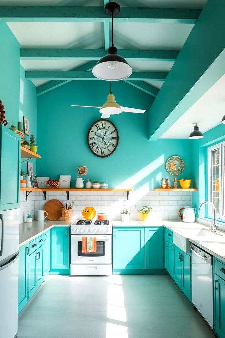 Cheerful Turquoise Hues - 22 Kitchen Color Ideas