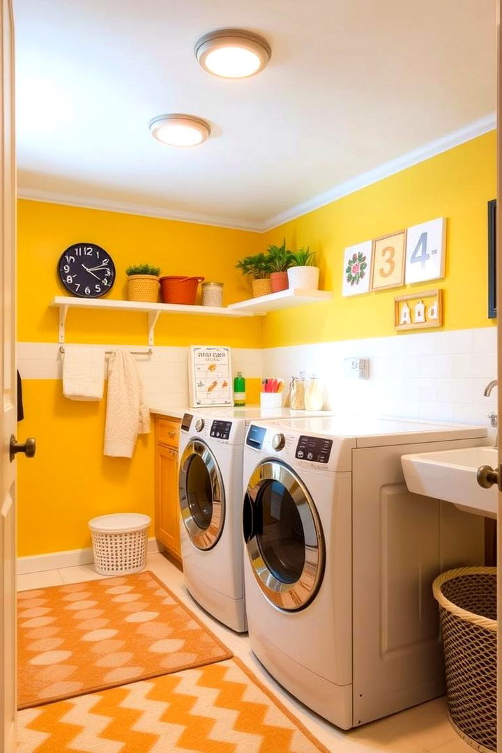 Cheerful Yellows - 22 Laundry Room Paint Ideas