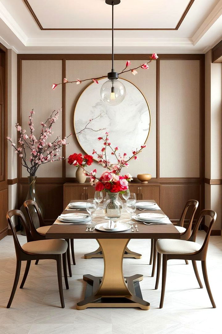 Cherry Blossom Accents - 22 Japanese Dining Room Ideas