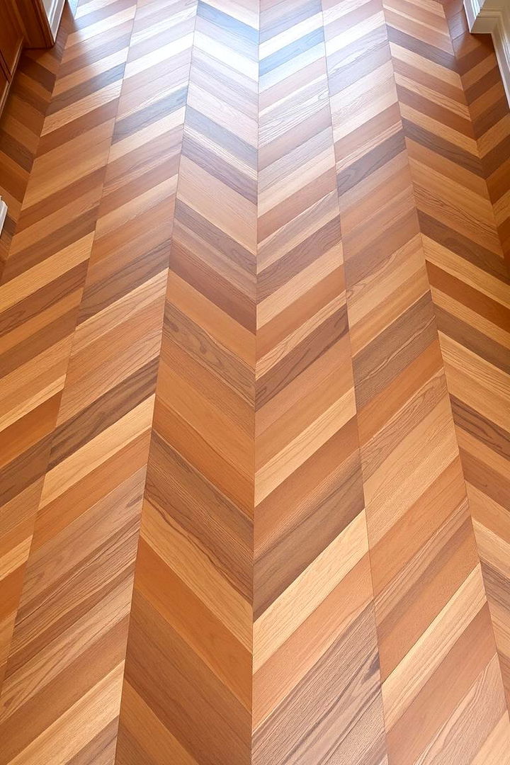 Chevron Pattern Dynamics - 22 Living Room Wood Floor Ideas
