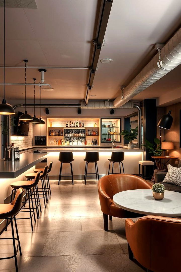 Chic Bar and Lounge Area - 22 Garage Conversion Ideas