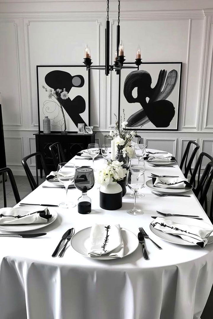 Chic Black and White Settings - 22 Thanksgiving Table Settings