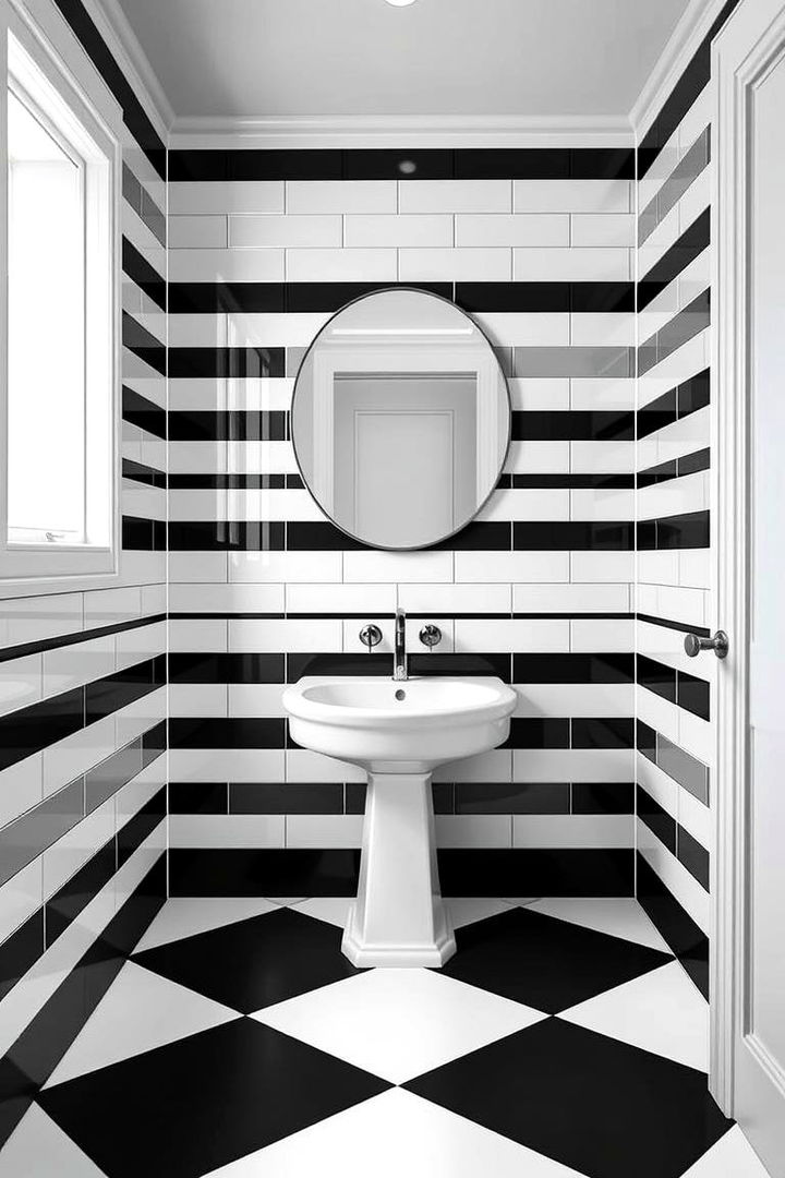 Chic Black and White - 22 Bathroom Tile Ideas
