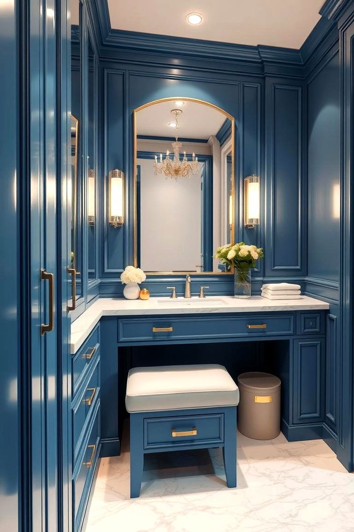 Chic Blue and White Vanity - 22 Blue and White Bathroom Ideas