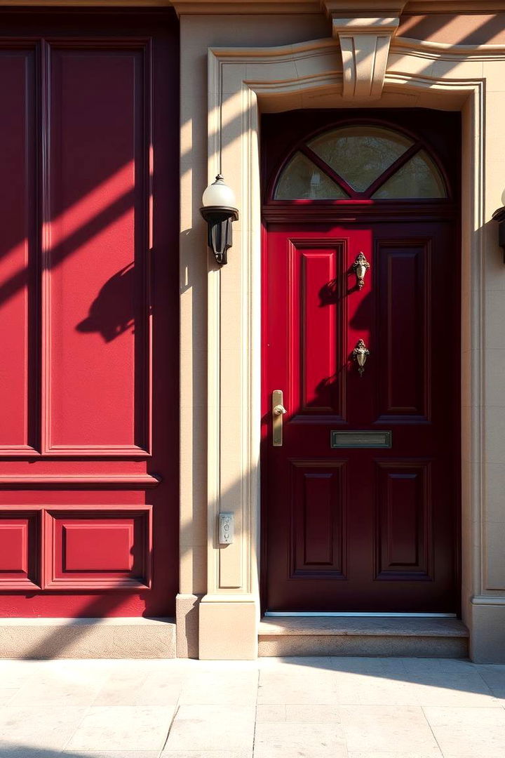 Chic Burgundy Dramatic Touch - 22 Front Door Color Ideas