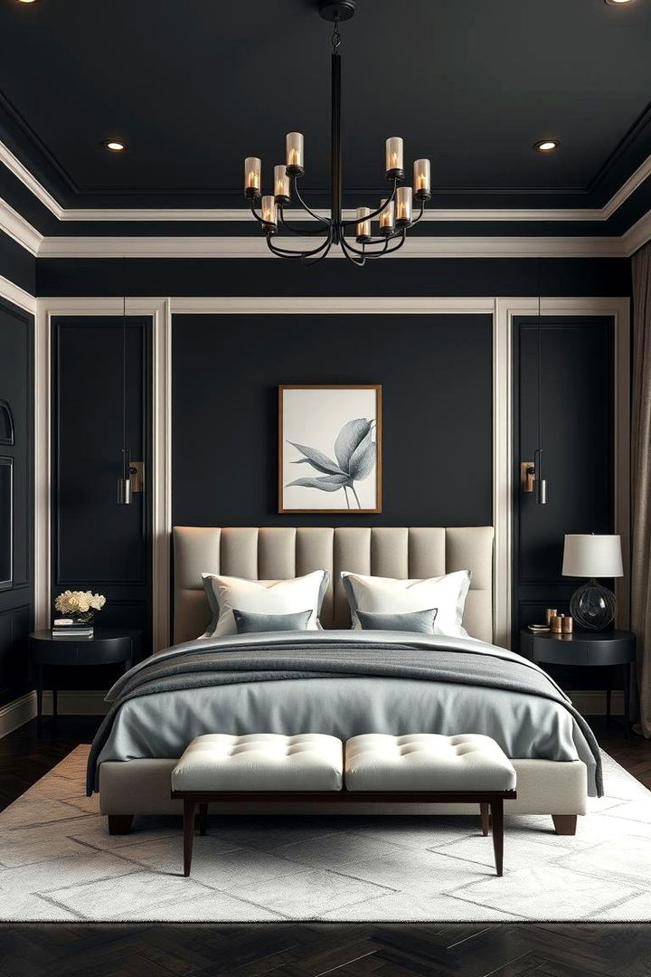 Chic Charcoal and Ivory - 22 Bedroom Painting Ideas With Two Colors