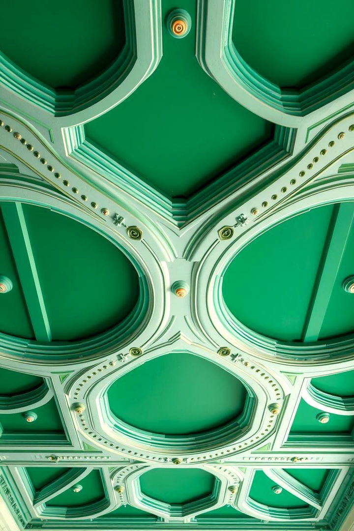 Chic Emerald Statement - 22 Green Ceiling Ideas
