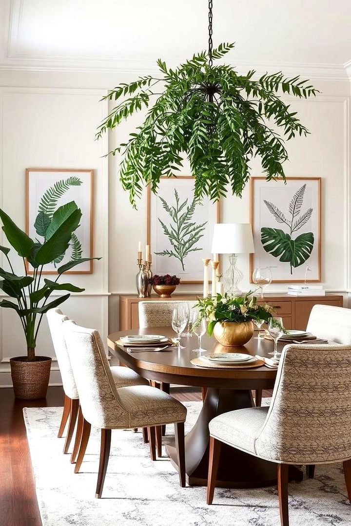 Chic Fern Detailing - 22 Green Dining Room Ideas