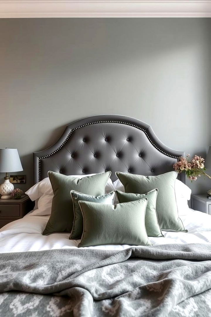 Chic Headboards in Timeless Grey - 22 Sage Green and Grey Bedroom Ideas