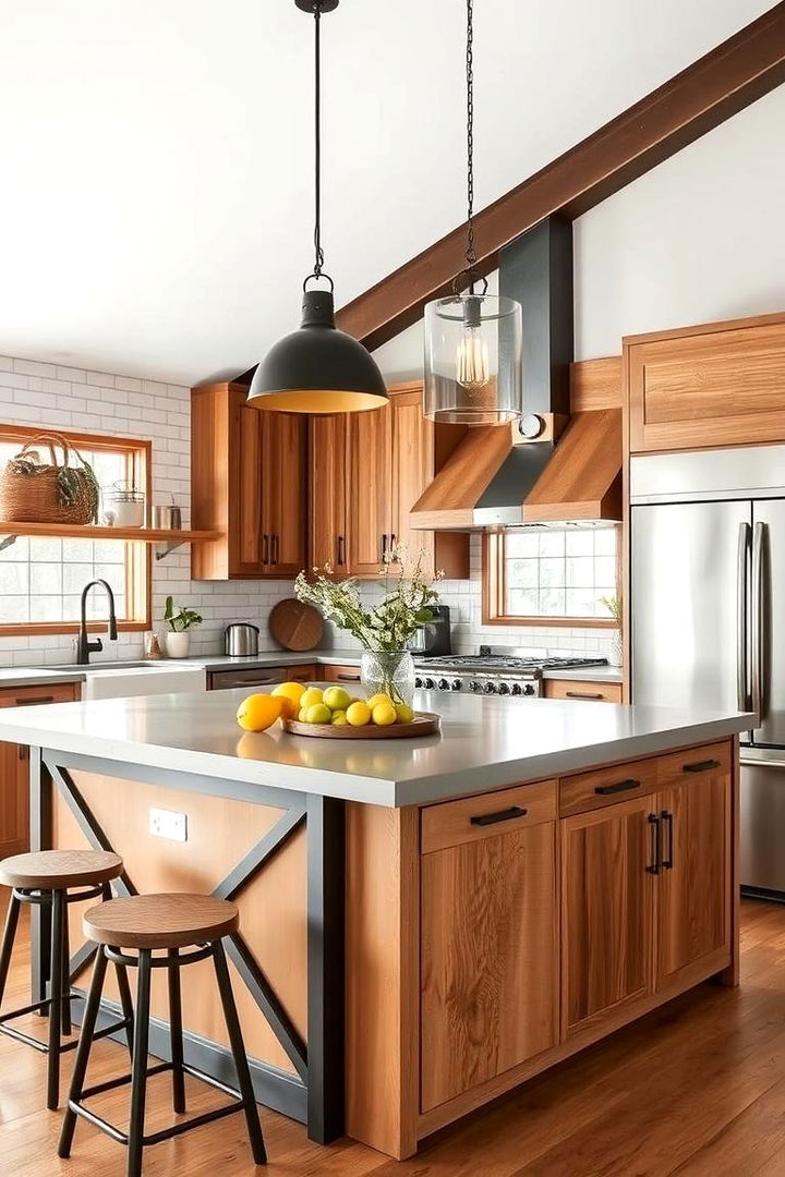Chic Industrial Farmhouse - 22 Farmhouse Kitchen Island Ideas