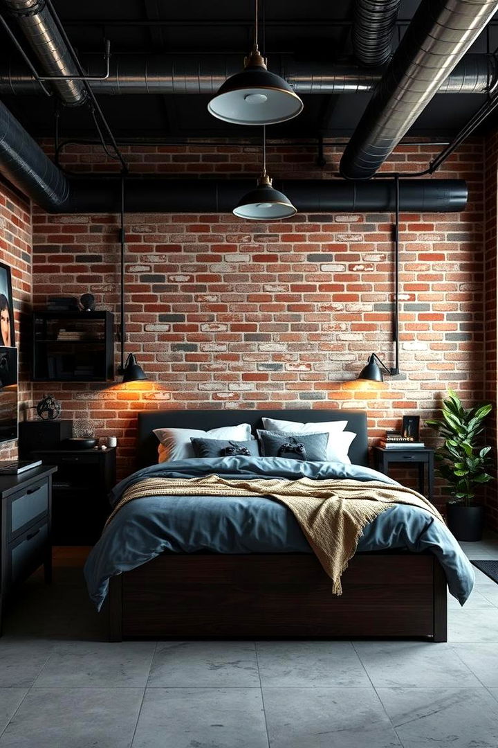 Chic Industrial Touches - 22 Gaming Bedroom Ideas