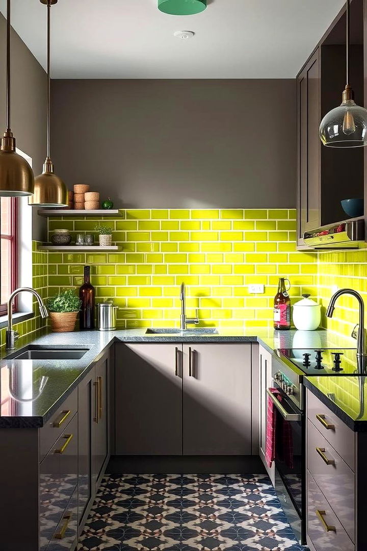 Chic Lime Brilliance - 22 Kitchen With Green Backsplash Ideas