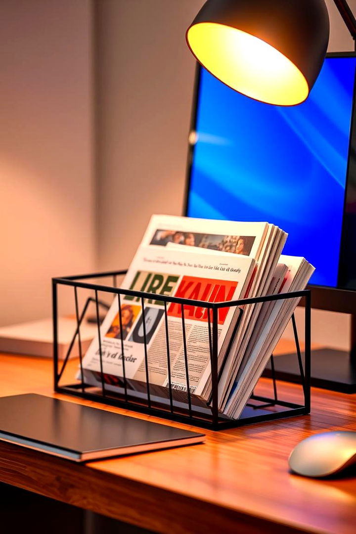 Chic Magazine Holder - 22 Desk Decor Ideas