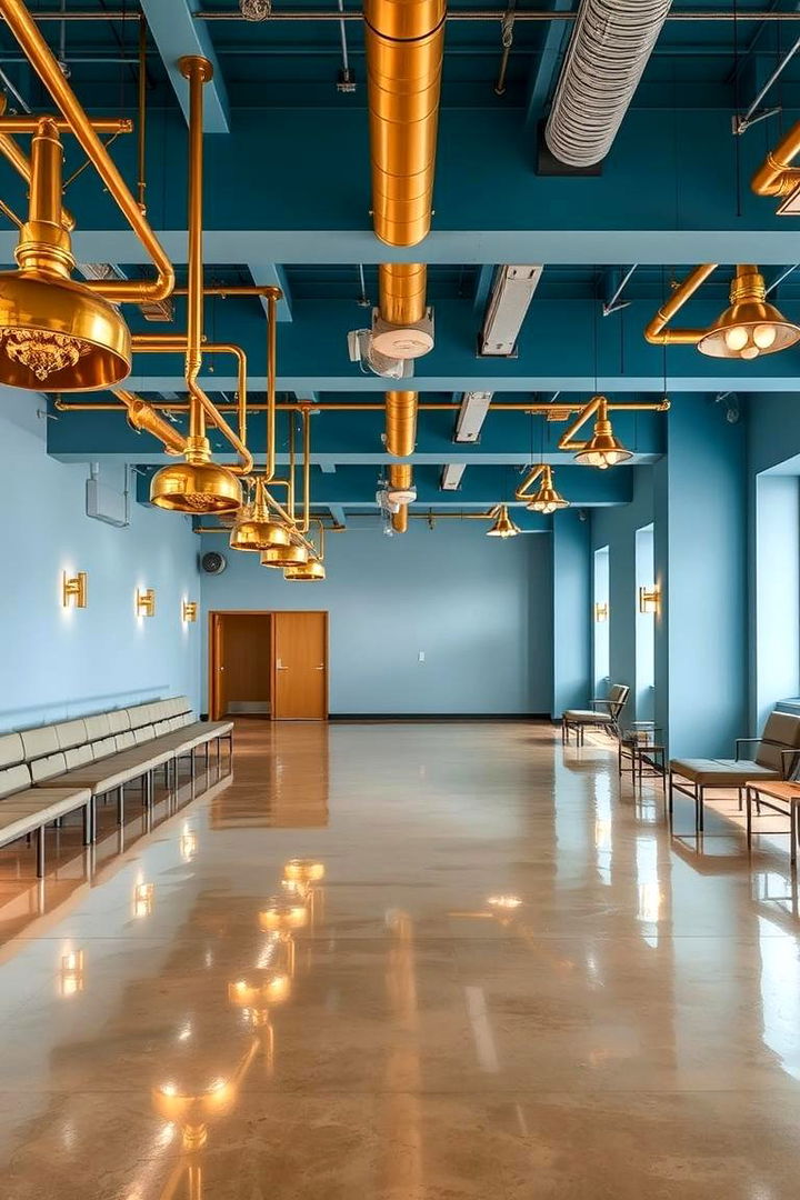 Chic Metallic Fixtures - 22 Blue and Gold Living Room Ideas