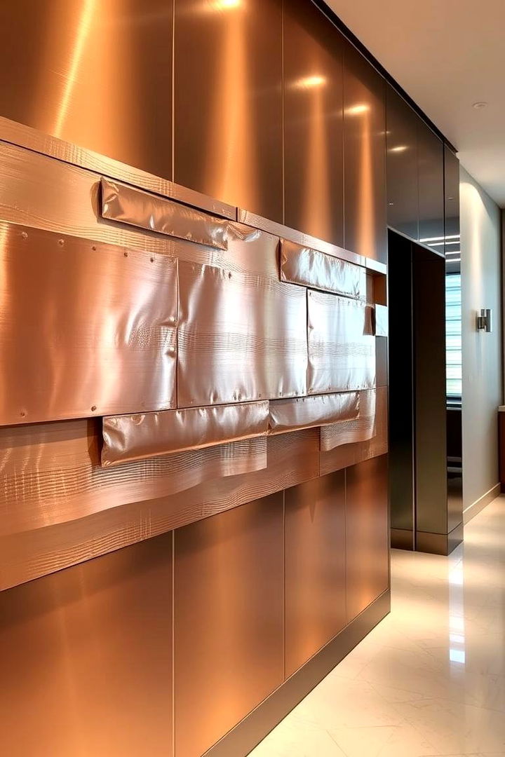 Chic Metallic Touches - 22 Fireplace Accent Wall Ideas