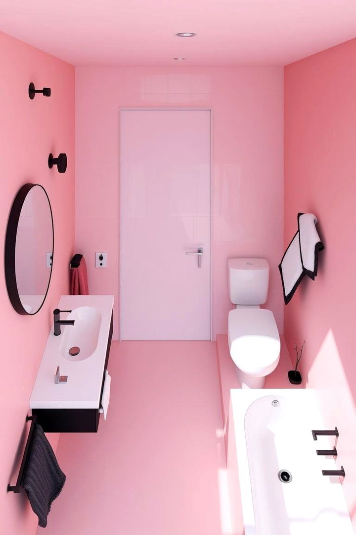 Chic Minimalist Designs - 22 Pink and Black Bathroom Ideas
