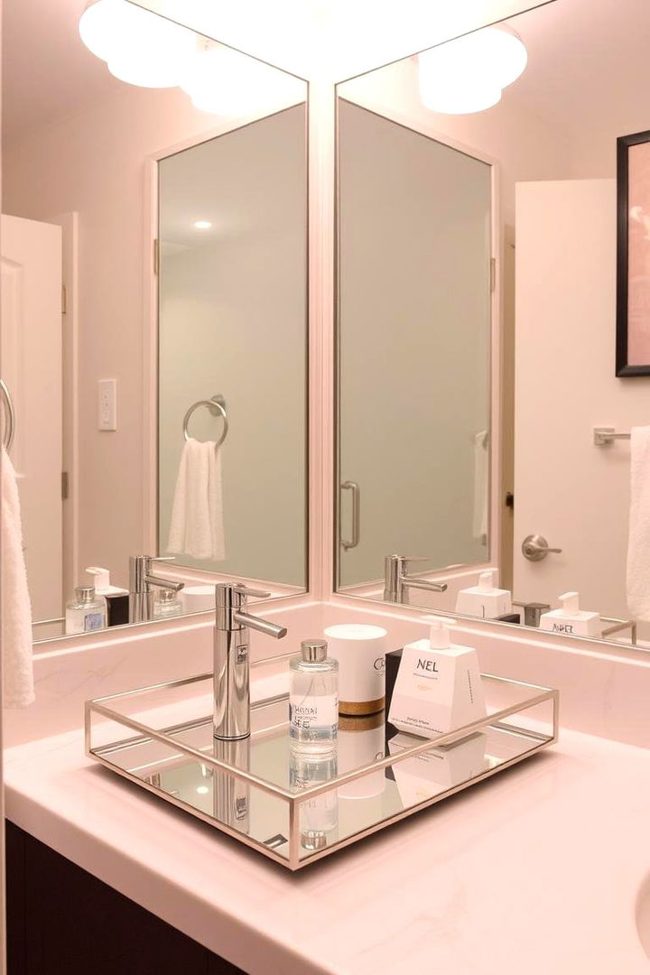 Chic Mirrored Tray - 22 Bathroom Tray Ideas