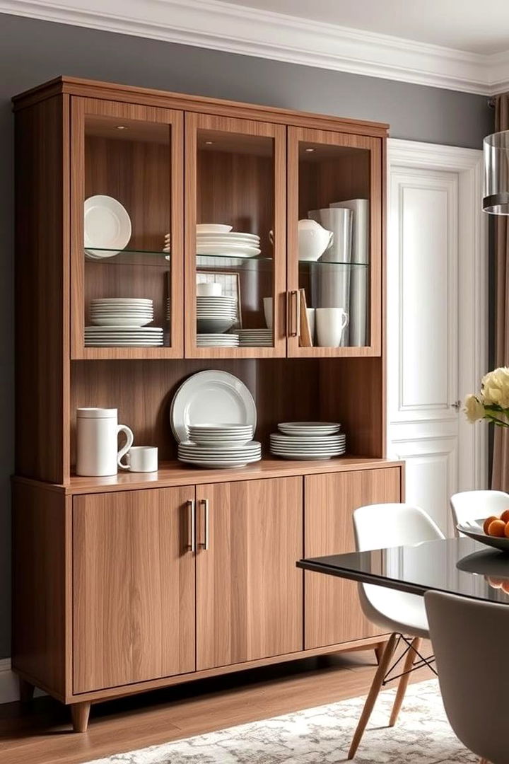 Chic Modern Hutch with Sleek Lines - 22 Dining Room Hutch Ideas
