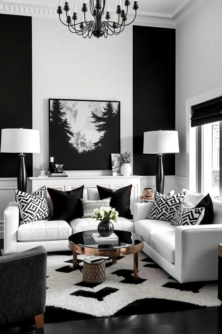 Chic Monochrome Contrast - Feminine Black & White Bedroom Ideas for Elegant Style