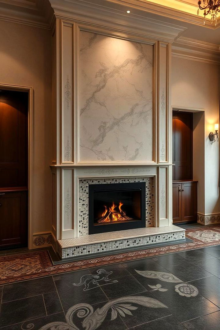 Chic Mosaic Tile Electric Fireplace - 22 Electric Fireplace Ideas