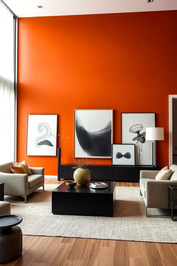 Chic Orange Accent Wall - 22 Orange Room Ideas