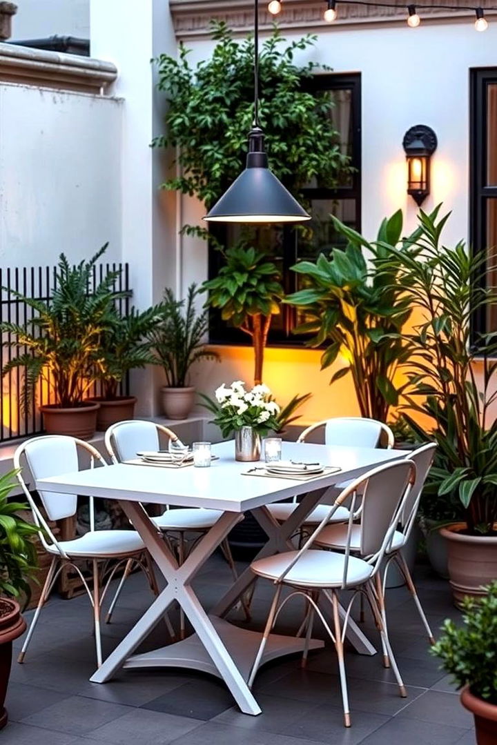 Chic Outdoor Dining Area - 22 Small Backyard Patio Ideas