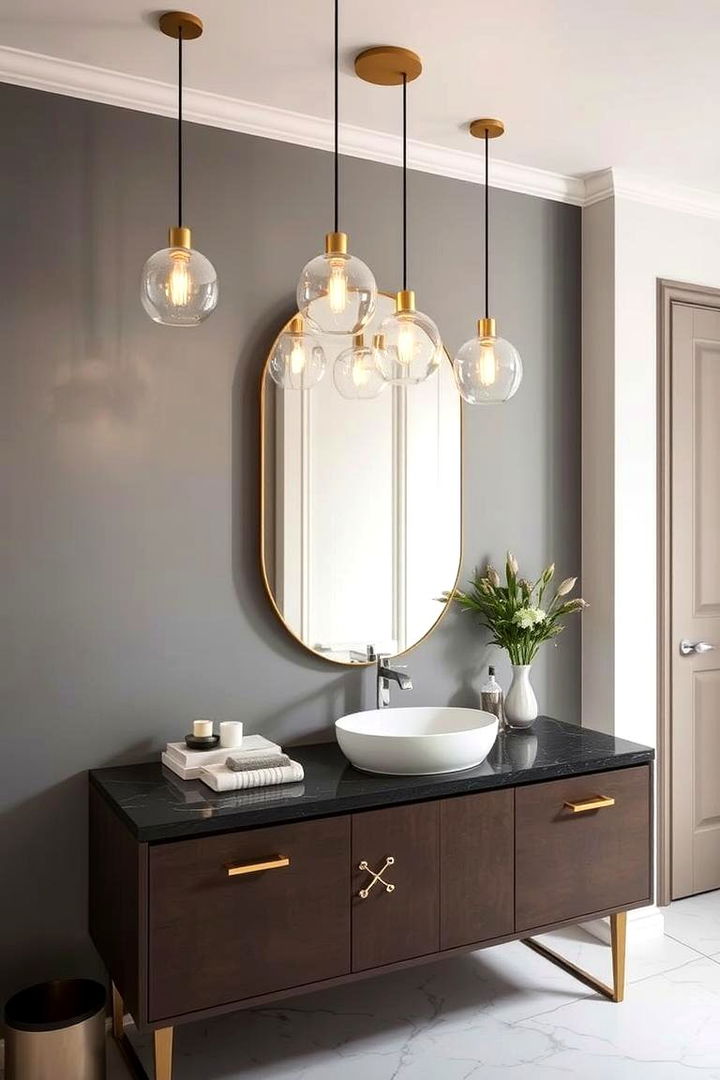 Chic Pendant Lighting Installations - 22 Hall Bathroom Ideas