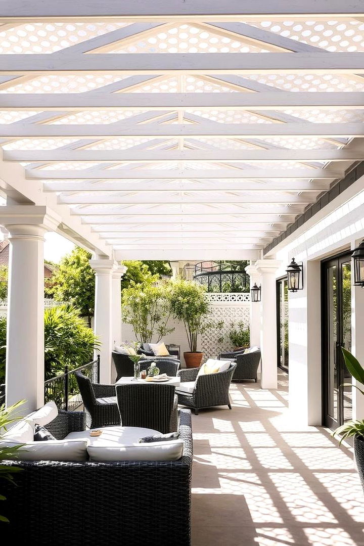 Chic Pergolas and Shade Structures - 22 Black and White Patio Ideas